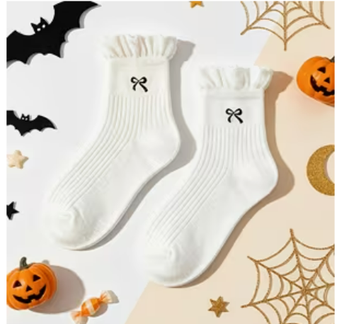 Bow Socks with a Ruffle - 3 Pack