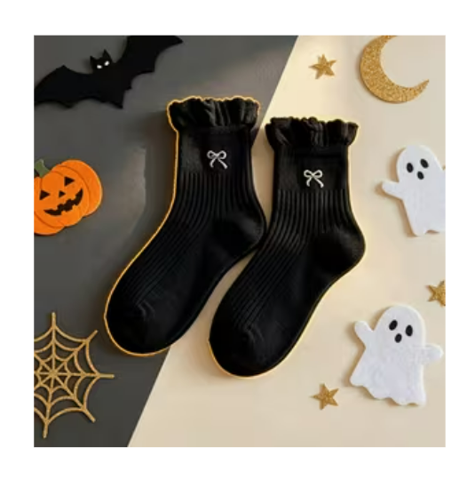Bow Socks with a Ruffle - 3 Pack