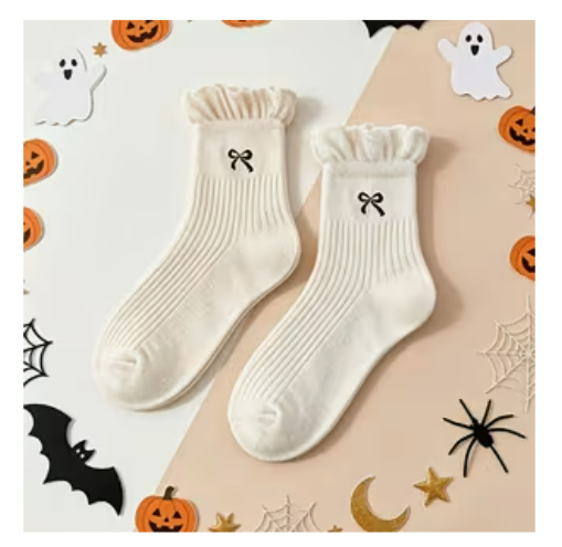 Bow Socks with a Ruffle - 3 Pack