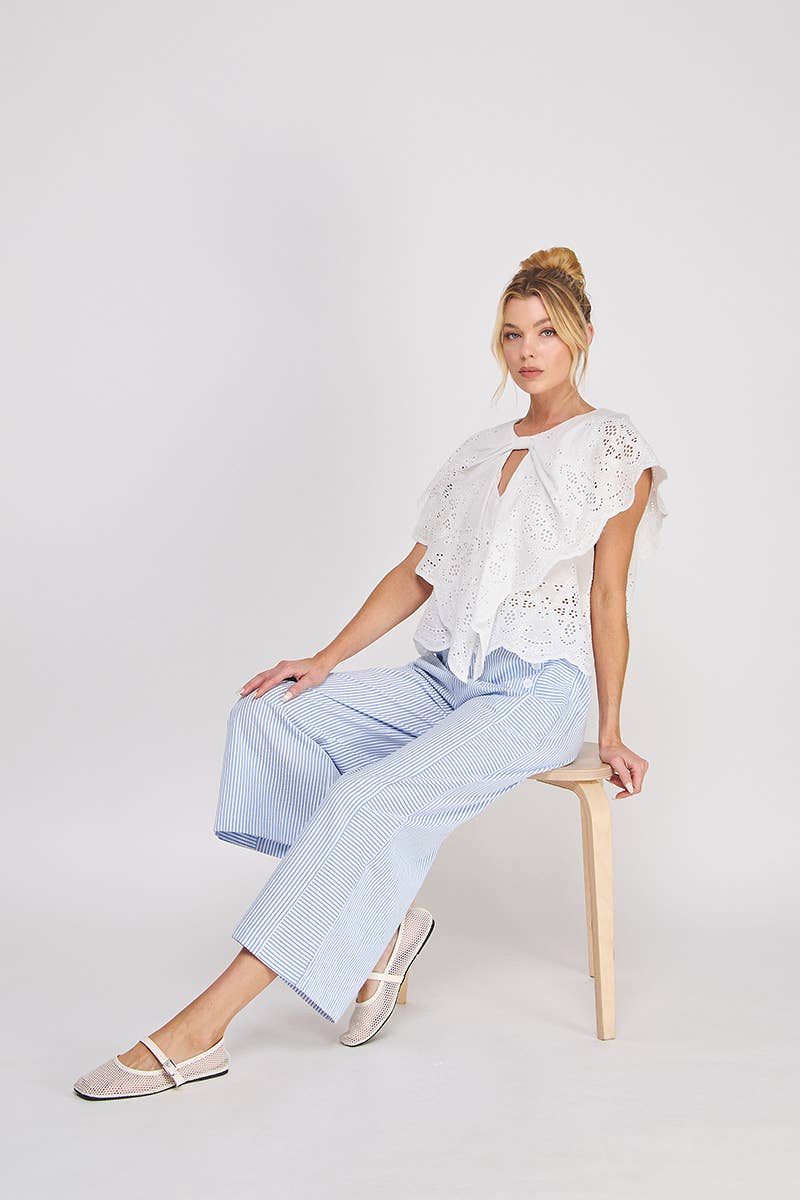 Seersucker - Side Button Pants