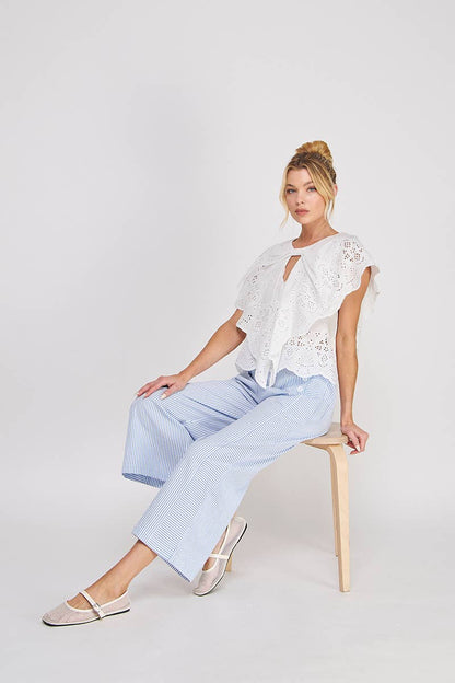 Seersucker - Side Button Pants