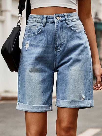 Knee Length Jean Shorts