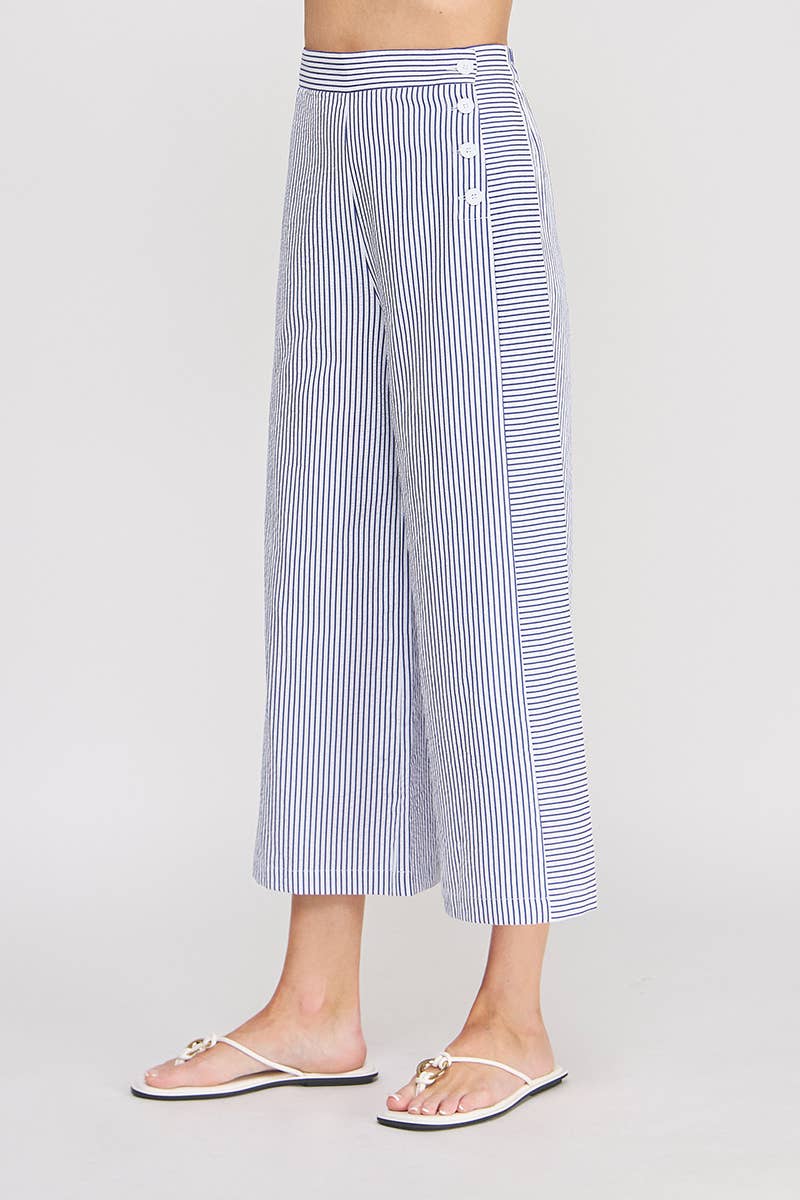 Seersucker - Side Button Pants