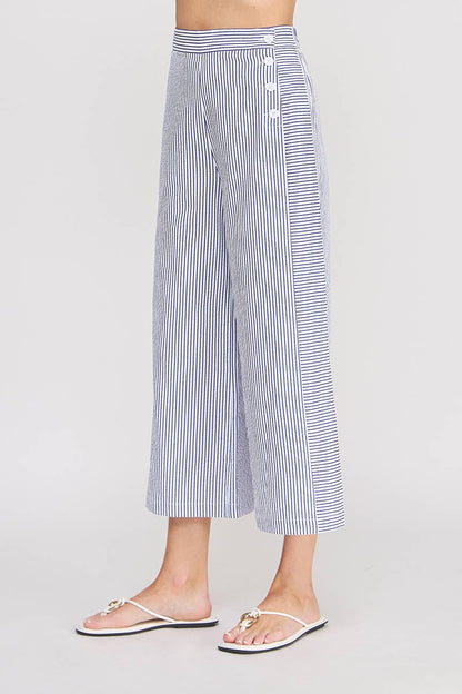 Seersucker - Side Button Pants