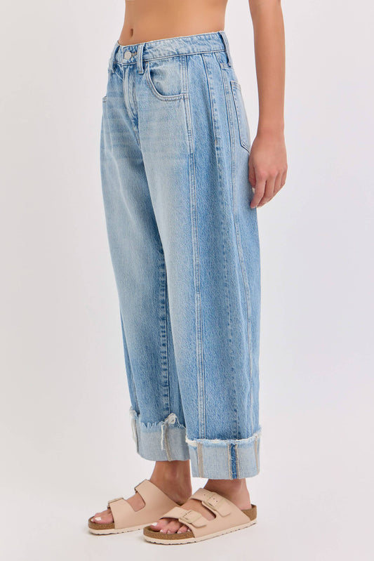 Mid Waisted Barrel Leg with Cuff