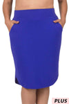A versatile brightbluepencil skirt, perfect for everyday wear.