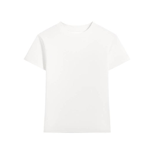 Essential Plain Fitted Cotton blend Crewneck tee