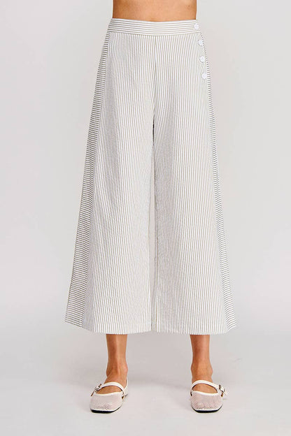 Seersucker - Side Button Pants