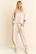 SOLID FLOWY TOP WITH PANTS SET