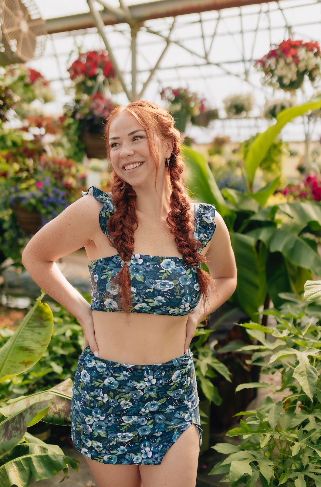 Aria Swim Skirt - Navy Floral