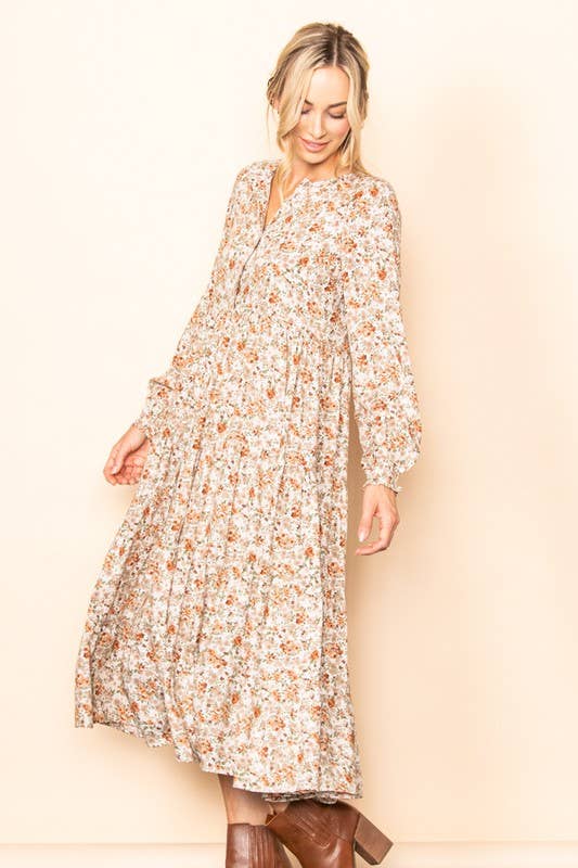 Button Down Tiered  Maxi Dress