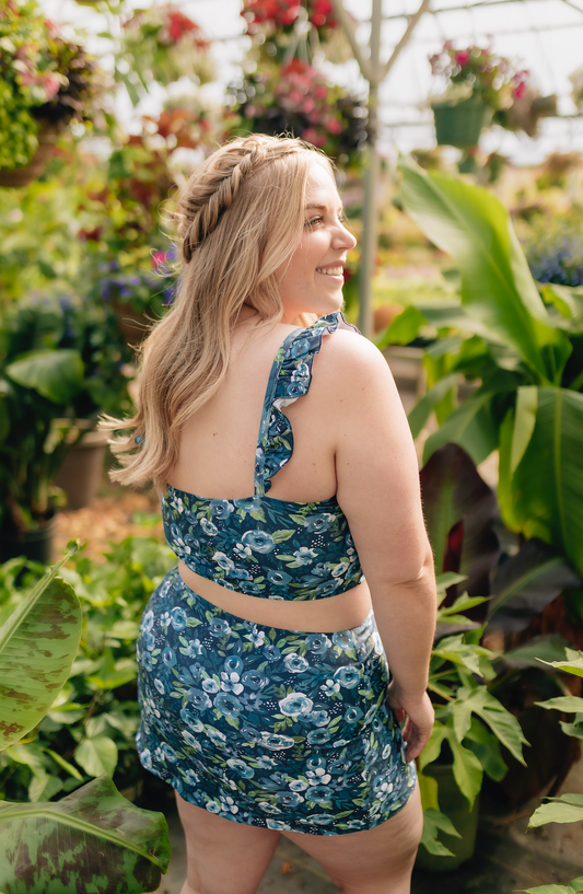 Aria Swim Skirt - Navy Floral