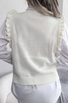 Knitted Sweater Vest with Ruffle Detail