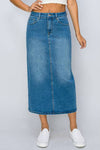 BASIC MAXI SKIRT WITH BACK SLIT