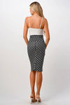 Polka Dot Stretchy Pencil Skirt