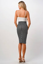 Polka Dot Stretchy Pencil Skirt