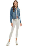 Plus Size Spandex  Ladies  Casual Denim Jacket