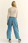 High Waist Tencel Denim Barrel Pants