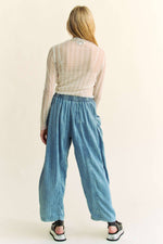 High Waist Tencel Denim Barrel Pants