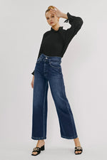 Kancan High Rise Trouser Wide Leg Jeans with Belt