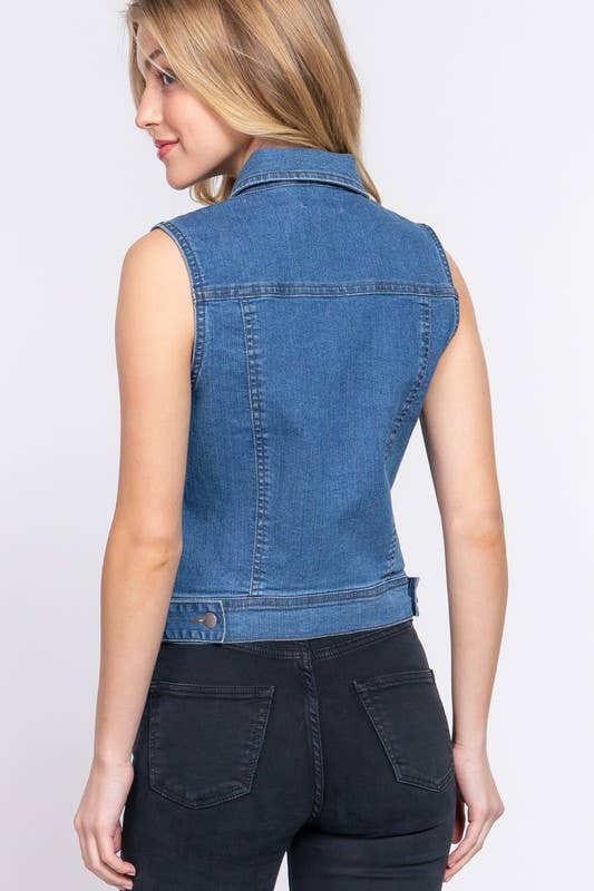 Stretch Denim Vest