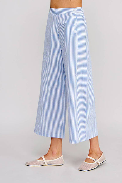 Seersucker - Side Button Pants