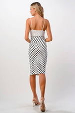 Polka Dot Stretchy Pencil Skirt