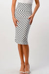 Polka Dot Stretchy Pencil Skirt