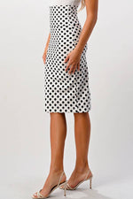 Polka Dot Stretchy Pencil Skirt