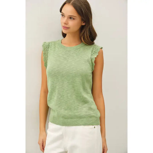 Crochet Ruffle Cap Sleeve