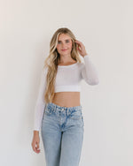 Crew neck long sleeve bralette.  A higher neckline and long sleeves! What more could a girl want!