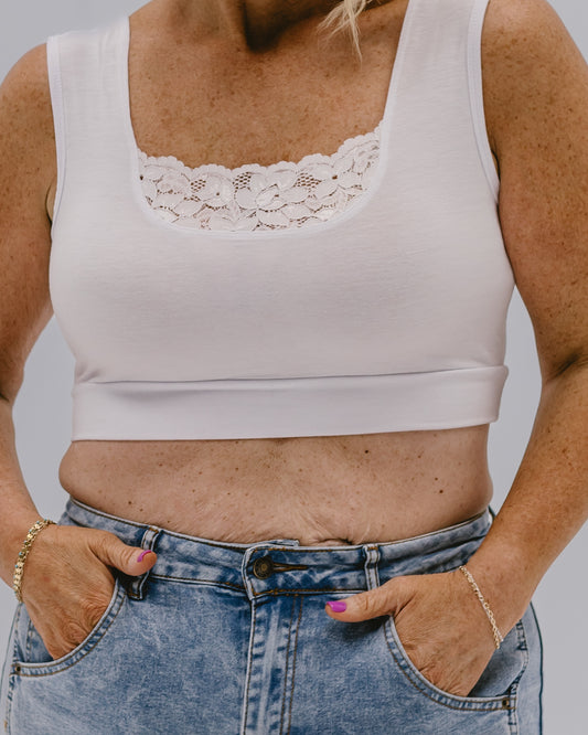 Seasonal Colors Peekaboo Tank Halftee ( lace detail inset )