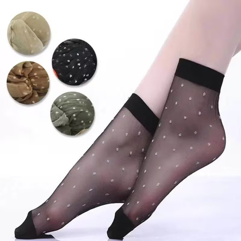 Sheer Polka-Dot Socks - 3 Pack