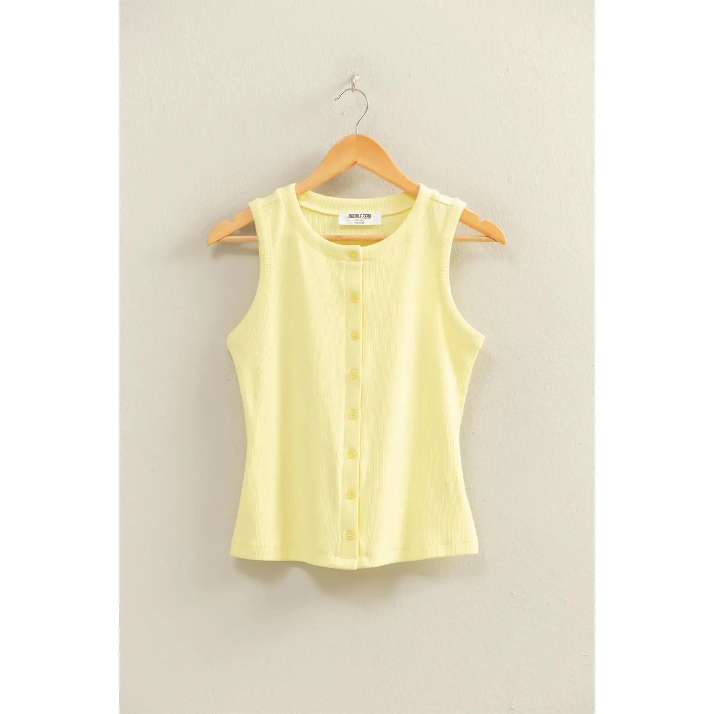 Ribbed Buttoned Tank Top
